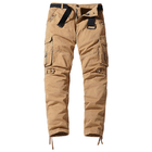 Streetwear Clothing 100% Cotton 29-38 Size Cargo Long Straight Pants With Belt For Men