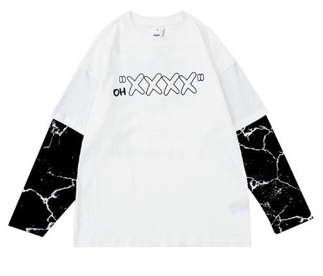 Oem Apparel Manufacturers 230GSM 100% Cotton Men'S Oversized Print Double Long Sleeve T Shirt